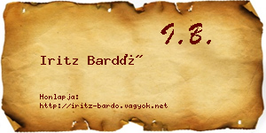 Iritz Bardó névjegykártya